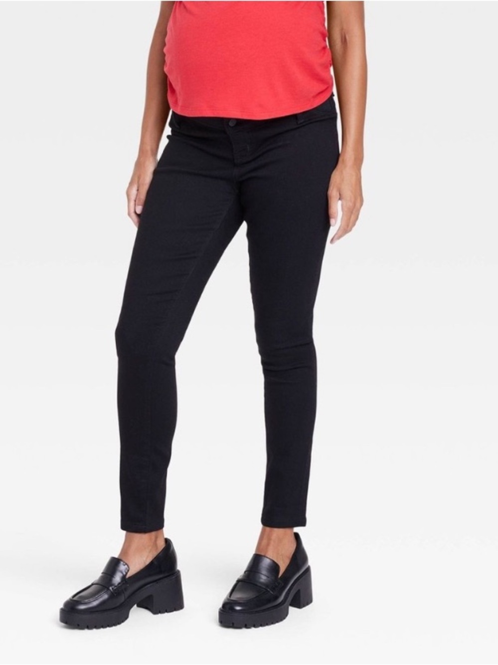 Isabel Maternity 14 Side Panel Stretchy Black Skinny Leg Pant